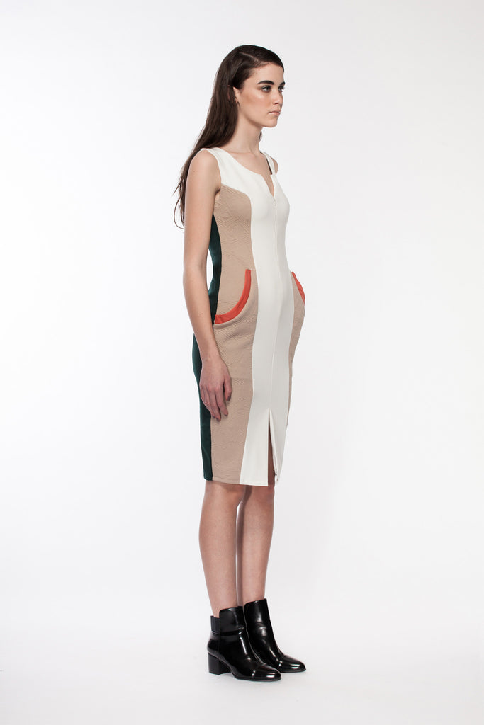 Lenox - Fall color block Dress | Women Casual and Cocktail Dresses by Canadian designer Masabni Lenox - Fall color block Dress | Women Casual and Cocktail Dresses by Canadian designer Masabni